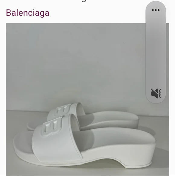 Balenciaga Women's White Slide Sandals - Picture 5 of 13